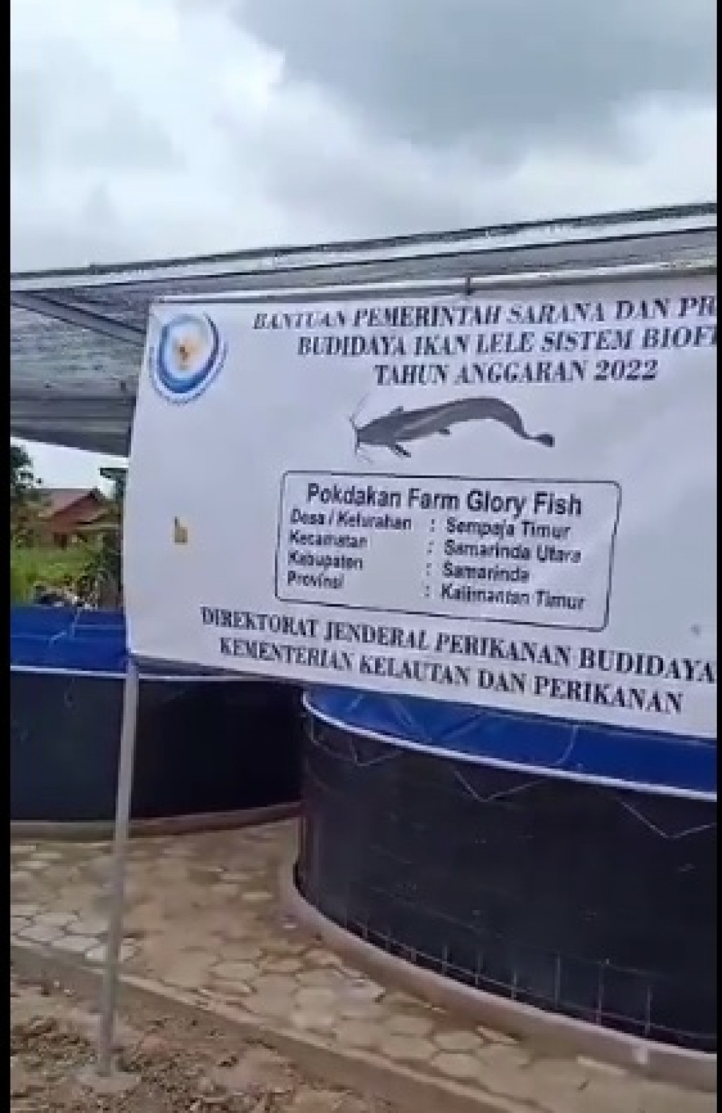 progres pembangunan bioflok ikan lele, bantuan Kementerian Kelautan dan Perikanan (KKP) TA 2022 pada Pokdakan Farm Glory Fish Bayur Samarinda