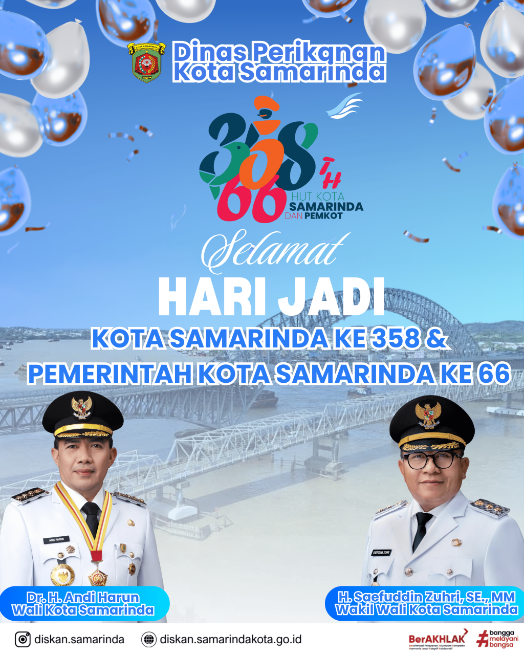 Selamat Hari Jadi Kota Samarinda Ke 358 & Pemerintah Kota Samarinda 66