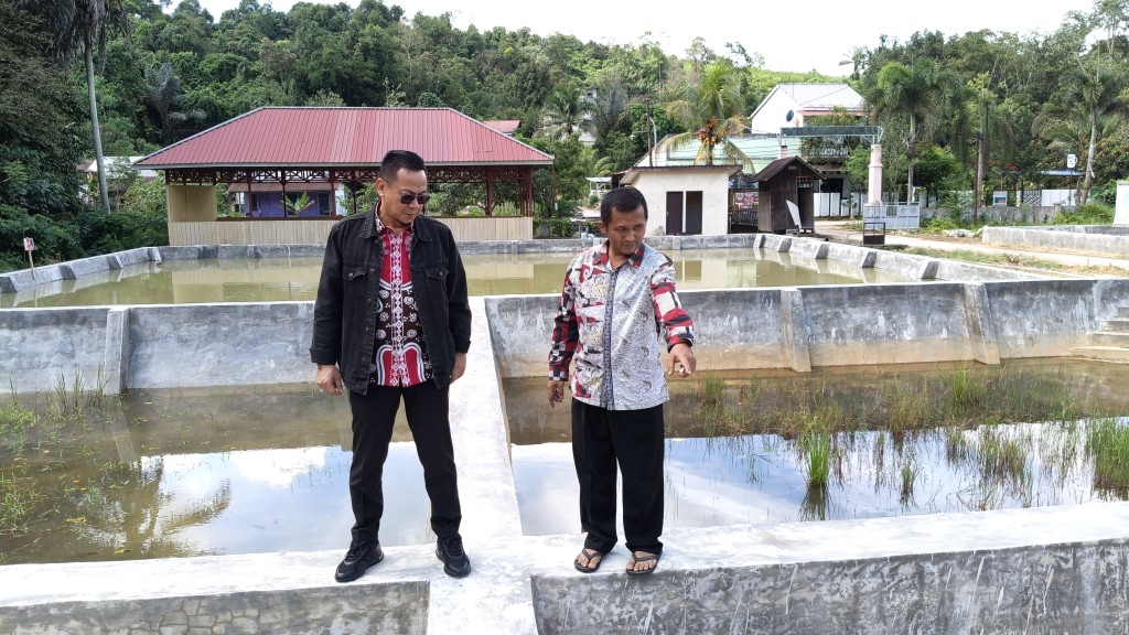 Kepala Dinas Perikanan Melakukan Pengecekan Kolam di Balai Benih Ikan Lubuk Sawa
